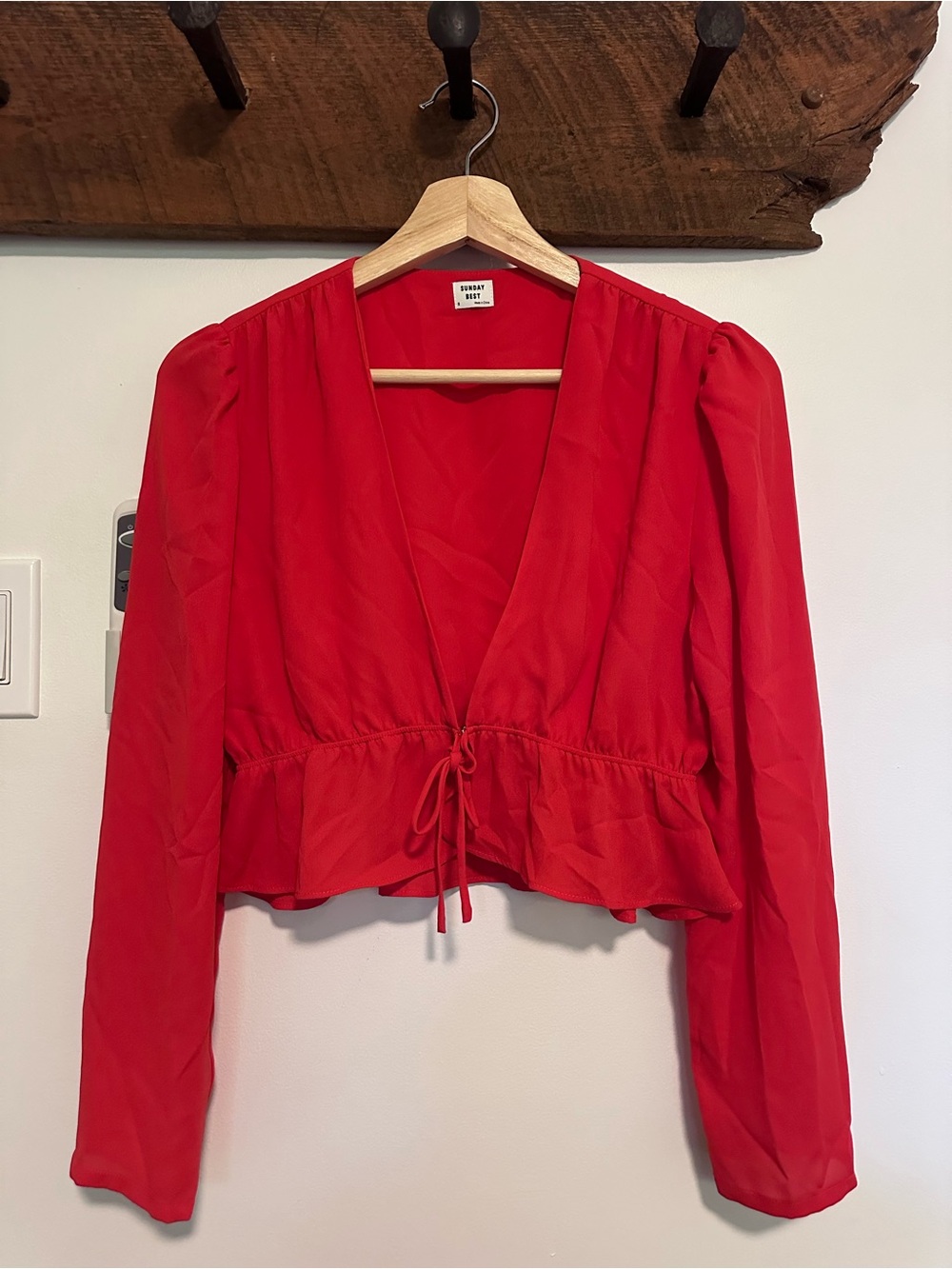 BNWT Sunday Best Tie Front Blouse